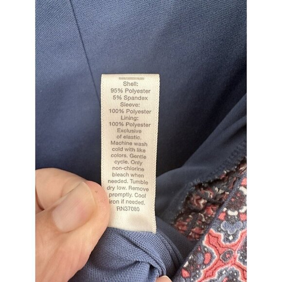 Cato Blue & Red Patchwork Balloon Sleeve‎ Lined Dress Womens Size 22/24W Boho - Picture 11 of 11